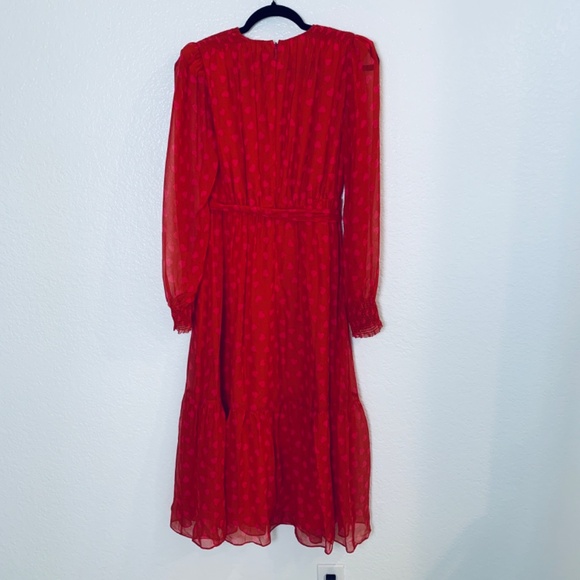 Kate Spade New York Red Dress Heart Print Size 0 Valentines Love Romantic Whimsy - Picture 12 of 16